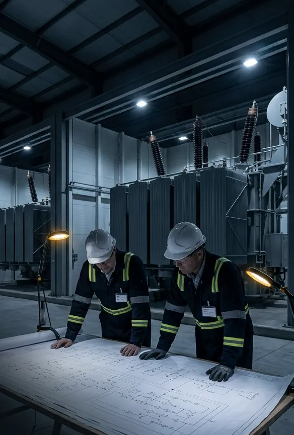High voltage power transformer in an indoor bay